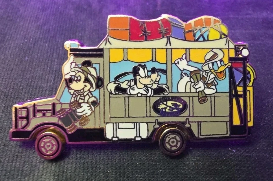 WDW - Mickey, Goofy, Donald - Adventure Begins Pin Safari 2006 - Wheels Move