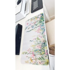 Watercolor Wildflower Meadow Large Gaming Mouse Pad 23.6"x11.5" Non-Slip Mat