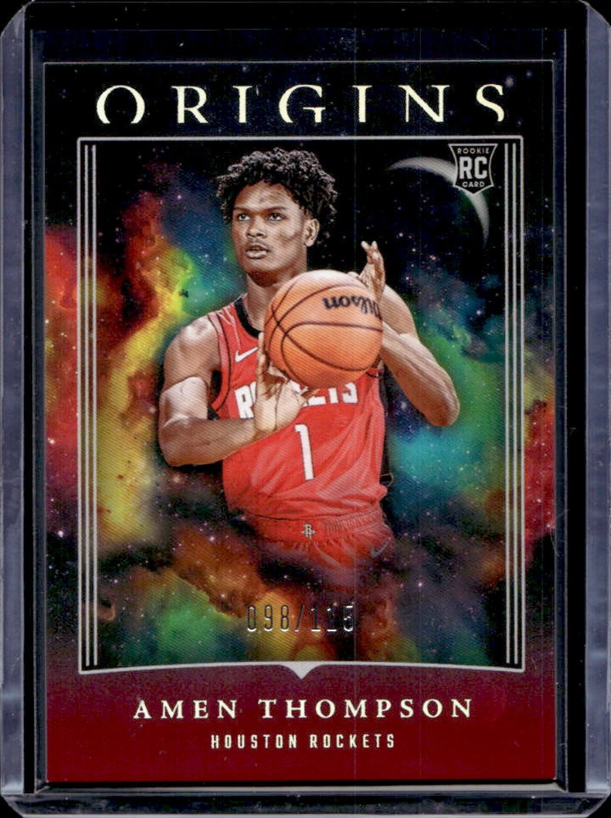 2023-24 Origins Amen Thompson RC Maroon Rookie #98/115 Rockets