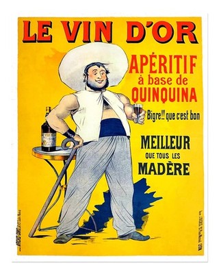 Vintage franz�sische Aperitif-Wandkunst Le Vin D'Or Wandkunst