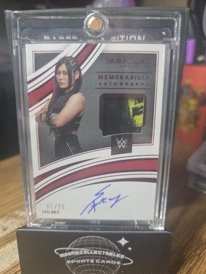 2022 Immaculate Collection WWE Iyo Sky Logo Patch Relic Auto Red 01/25 EBAY 1/1