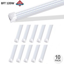 10Pack 8 Foot 120W Led Light Fixture T8 Integrated 4Row 8FT Led Shop Light Bulbs