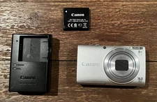 Canon PowerShot A4000 IS 16.0MP Digital Camera - Silver - Tested and Working