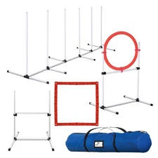 CHEERING PET, Dog Agility Equipment Set, 5 Pieces of Dog Training Fun, Tunnel,