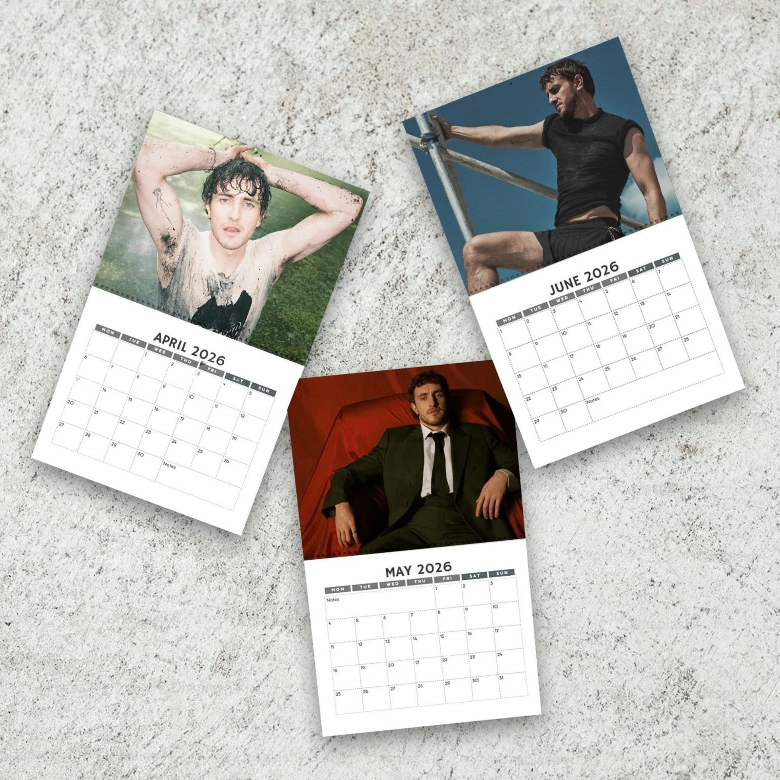 Paul Mescal 2026 Wall Calendar Planner, Paul Mescal Celebrity Merch