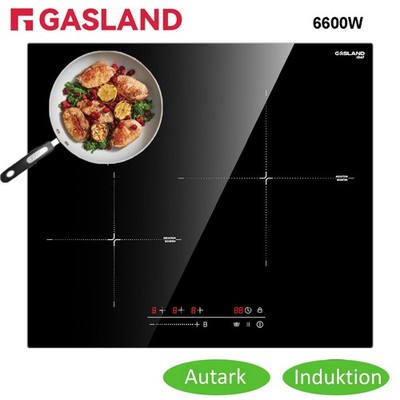 GASLAND 3 Zonen Timer Induktionskochfeld 60 cm Autark PowerBoost 6600W rahmenlos