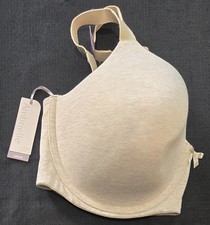 NEW Ambrielle Full Figure Demi Bra 44DD Heather Oatmeal Organic Cotton Underwire