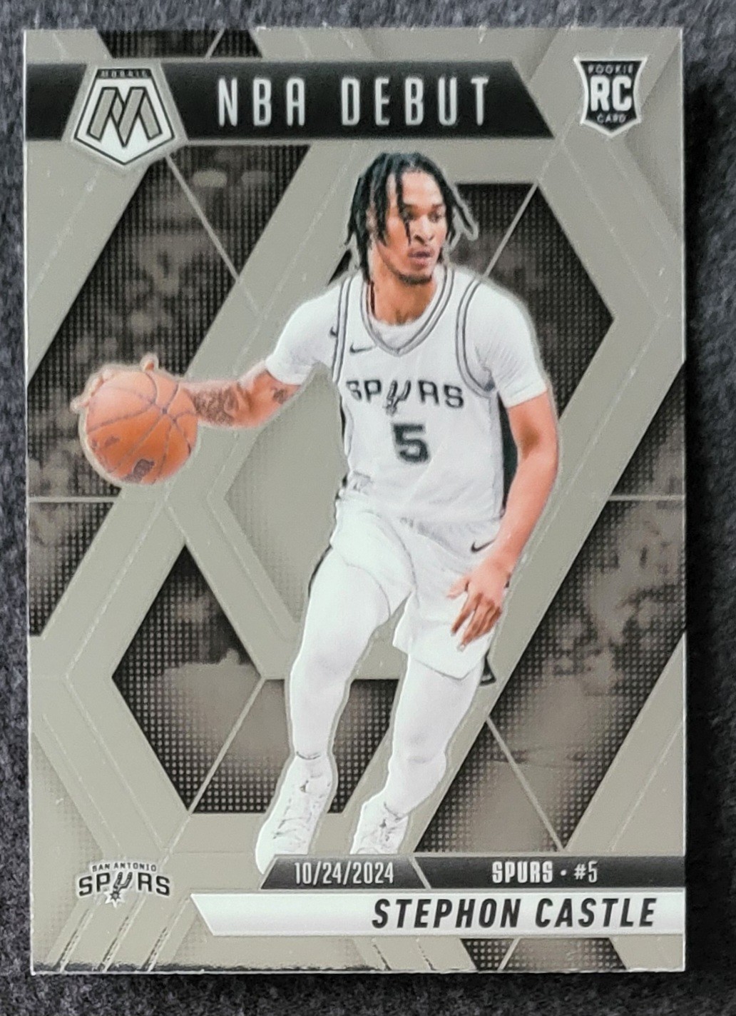 STEPHON CASTLE 2024-25 Panini Mosaic Reactive NBA Debut RC #267 Spurs ROY MINT 