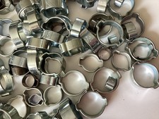 100  Double Ear Clamp O Clips  Crimp Hose Pipe  mixed sizes