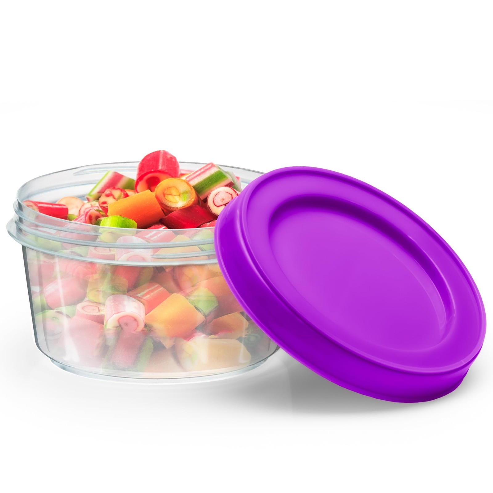 8 Pack 8 Oz Plastic Food Storage Containers with Screw Lids, Reusable Stackab