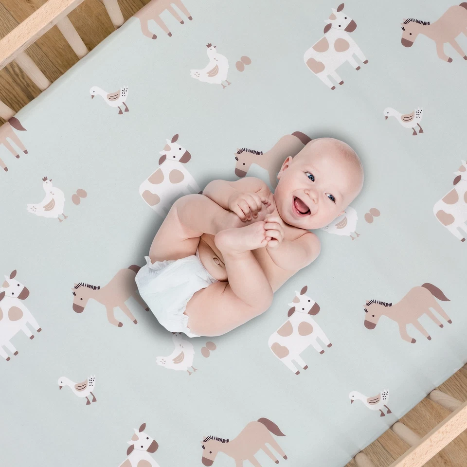 Bedtime Originals Farmyard Friends 3-Piece Infant Baby Nursery Crib Bedding Set - Image 4 of 4
