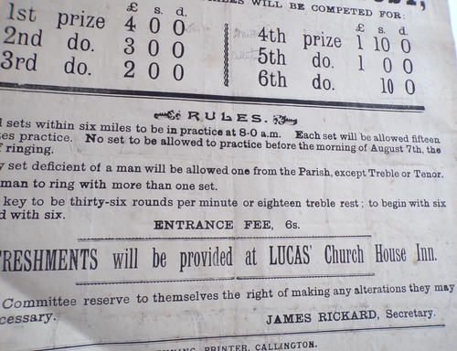 1899 SAINT DOMINICK CORNWALL Campanology CHURCH BELLS RINGING MATCH Poster St. - Picture 3 of 7