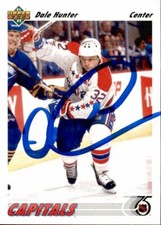 Dale Hunter Signed Auto 1991-92 Upper Deck card Washington Capitals