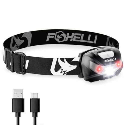 best usb rechargeable headlamp flashlight Foxelli USB Rechargeable Headlamp Flashlight Up to 30 Hours of Constant  Light