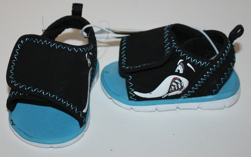 Circo Adelso Baby Infant Boys Black & Blue with Shark Sandal Shoes Size 2 NWT - Picture 2 of 2