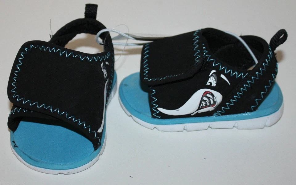Circo Adelso Bebé Infante Niños Negro y Azul con Tiburón Sandalia Zapatos Talla 2 Nuevo con Etiquetas Foto 2 de 2