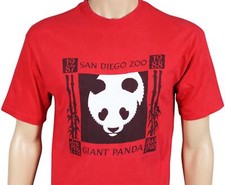 VTG 80s SAN DIEGO ZOO Giant Panda T-SHIRT Lrg Fits Med Made In USA Hanes Beefy-T