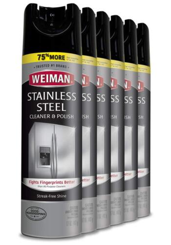 Weiman Stainless Steel Cleaner and Polish - 17 Ounce (6 Pack) - Protects - Afbeelding 1 van 9