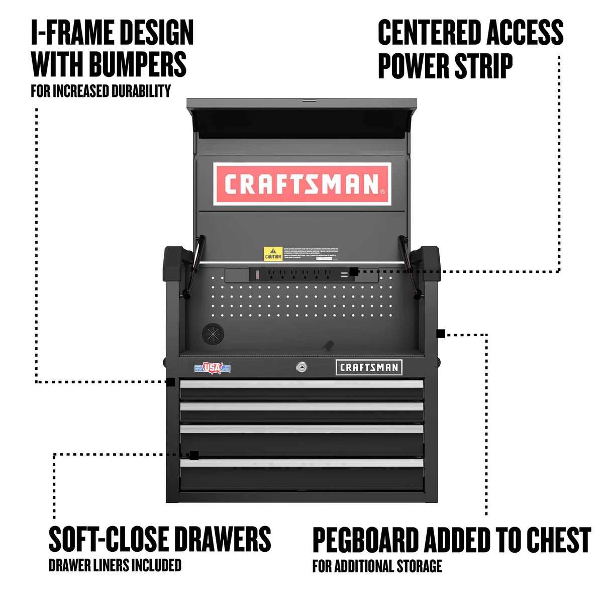 CRAFTSMAN 2000 Series 26 In W X 24.7 In H 4 Drawer Steel Tool Chest