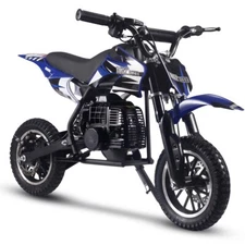 MotoTec DB-01 50cc 2-Stroke Kids Gas Dirt Bike Blue Ages 13+ Starter Bike