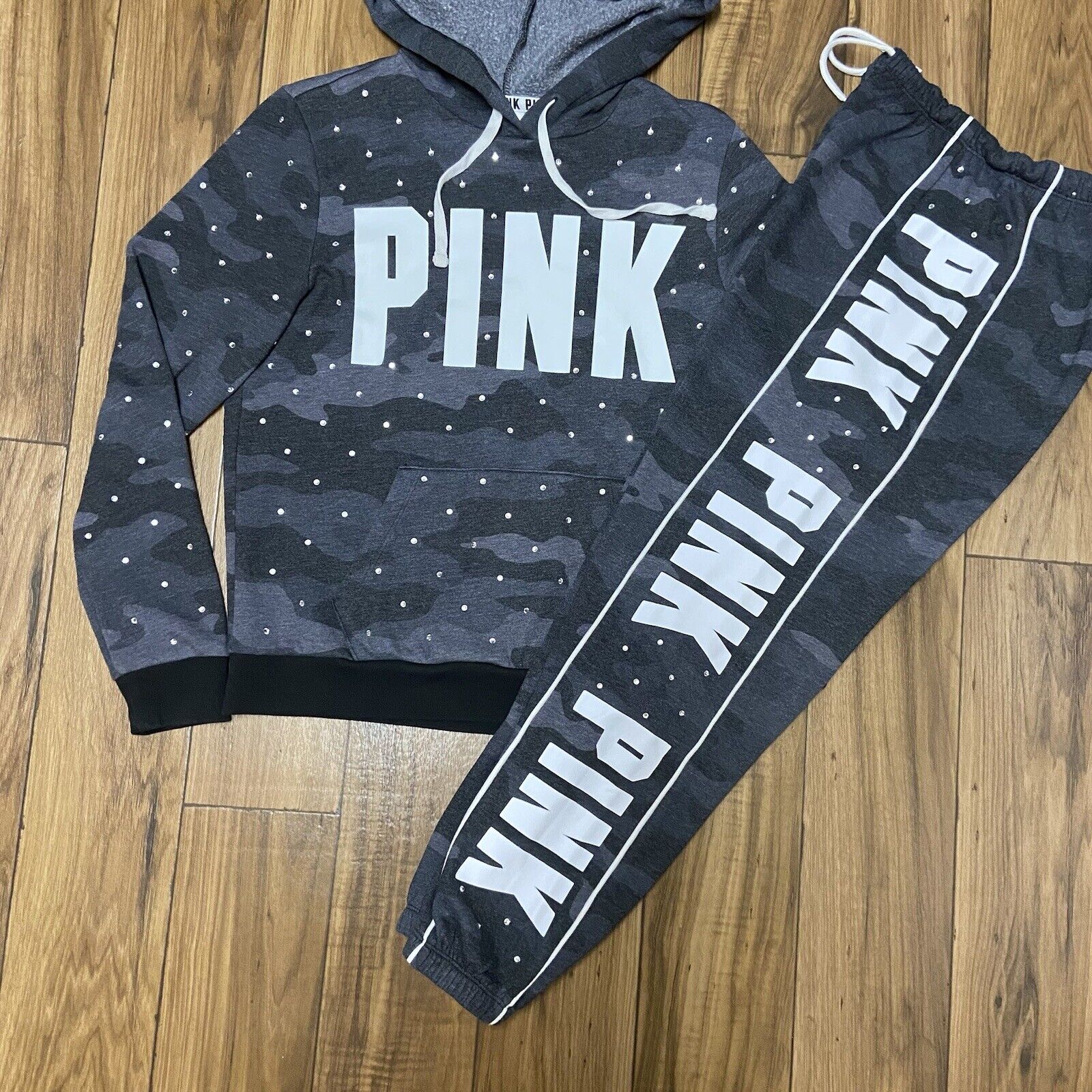 PINK Victoria’s Secret CAMO RHINESTONE BLING HOOD… - image 2