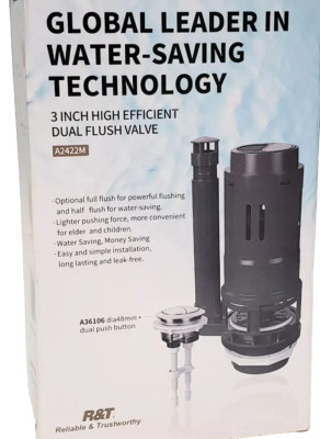 A2422M 3'' Dual Flush Valve w/ Push Button ABS Repair Kit for 2-piece Toilet