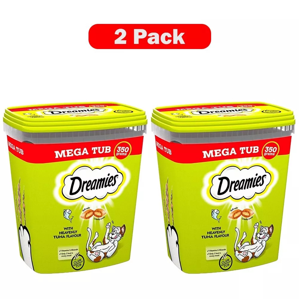 Dreamies Cat Treats, Tasty Snacks with Delicious Tuna Flavour - 350g ( 2 Pack )