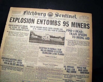 SPANGLER Cambria County PA Pennsylvania Coal Mine EXPLOSION 1922 Old Newspaper