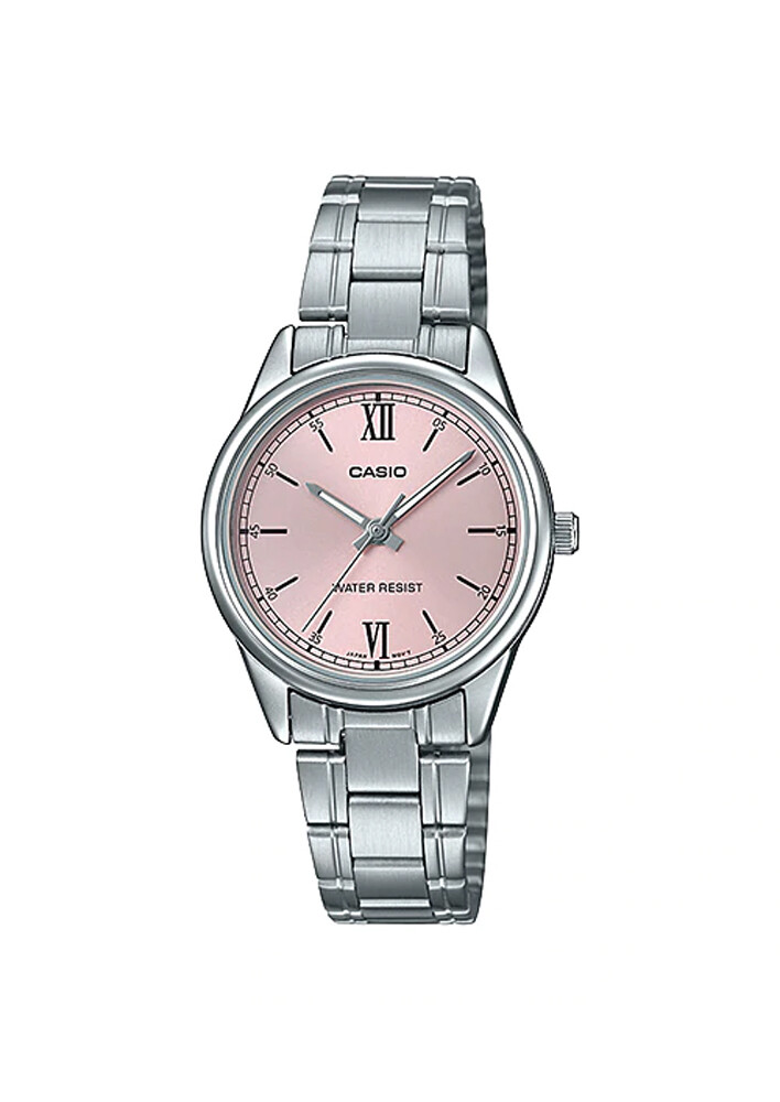 Casio Ltp-v005d-4b2 Standard Analog Lady Pink Dial Stainless Steel  