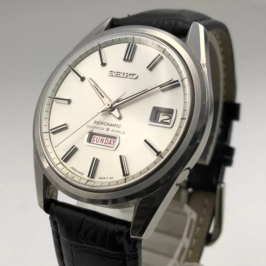 Vintage 1966 SEIKO Seikomatic Weekdater 6218-8010 Automatic Watch Japan  #1249