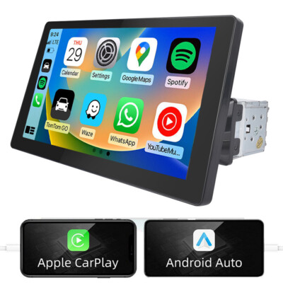 1 DIN 9'' Autoradio Mit Android Auto Apple Carplay Drehbar Bildschirm BT USB MP5
