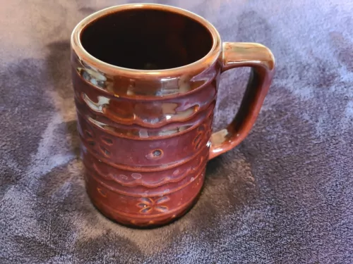 Vintage Marcrest Daisy Dot Beer Stein Mug USA Stoneware Pottery Brown 16 oz.