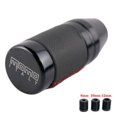 momo Black Aluminum leather Manual Gear Shift Knob Racing Shifter Lever Head