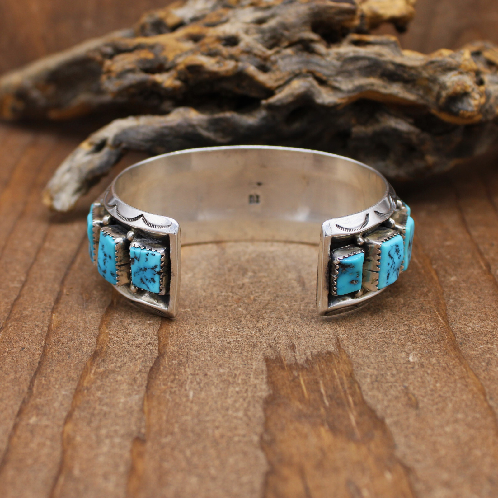 Vintage Sterling Silver and Rectangular Turquoise… - image 4