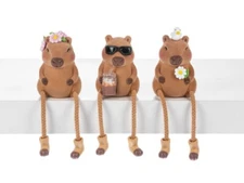 Be Cappy Flocked Capybara Shelfsitters