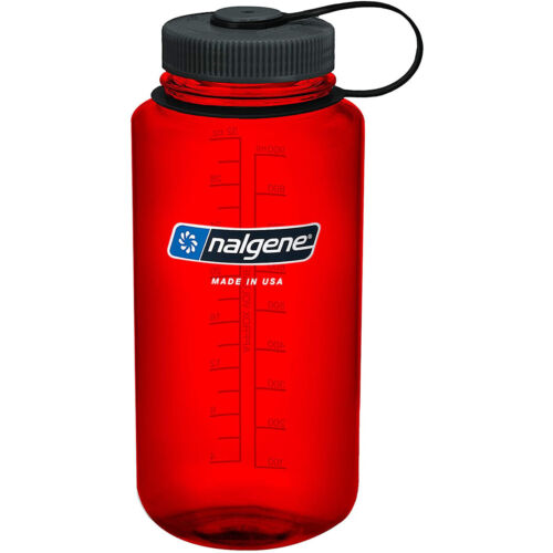 Nalgene Sustain 32 Unzen Wasserflasche mit breiter Öffnung - rot/schwarz - Bild 1 von 1