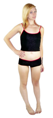 ESPIRAL Boy Shorts & Top 253 - Small - Black