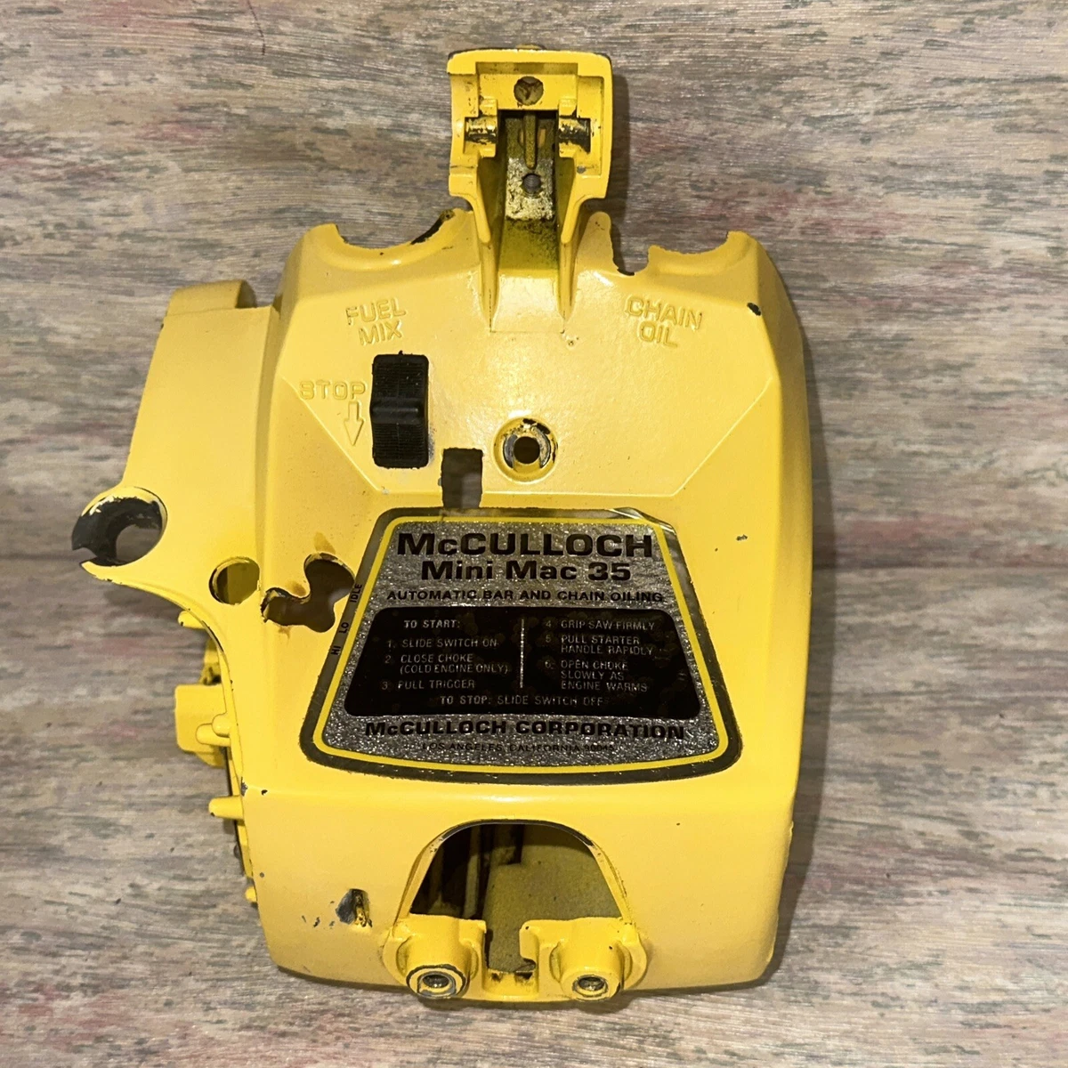 McCulloch Mini Mac 35 Parts Main Yellow body Cover