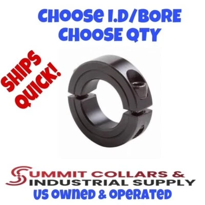 SUMMIT COLLARS 3/16” to 3-1/2” ID Double Split Shaft Collar BLACK OXIDE