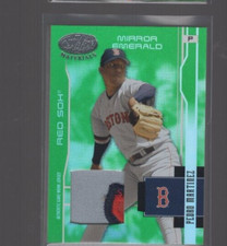 2003 LEAF CERTIFIED MATERIALS MIRROR EMERALD 3 COLOR PATCH #24 PEDRO MARTINEZ#/5