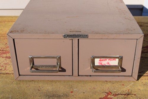 Vintage Steelmaster Industrial Double Drawer Library Index Card File Cabinet - Picture 2 of 9