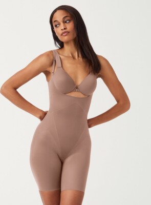 SPANX Thinstincts 2.0 Bodysuit Shapewear S Beige Open-Bust figurformend Damen