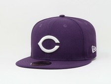New Era 59Fifty Men Boys Cap Cincinnati Reds MLB Deep Purple Hat Size 6 7/8