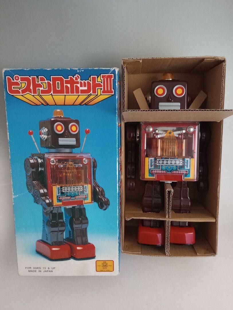 Metal House Robot Series VIntage Tin Toy Piston Robot 3 III