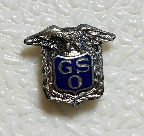US - GSO GENERAL SERVICE OFFICE PIN - Sterling Silver W Blue Enamel Eagle - NICE - Picture 5 of 5