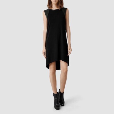 knee length dresses for ladies CURVE MRS. SMITH STRETCH LEATHER DRESS  AS by DF