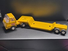 Tonka Semi Truck With Yellow Lowboy Flatbed Trailer-Hauler 1970's