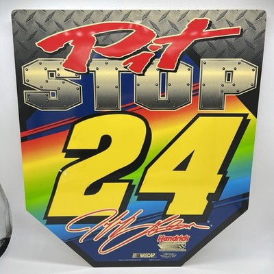 Vintage Jeff Gordon 24 Pit Stop Hard Plastic Sign Hendrick