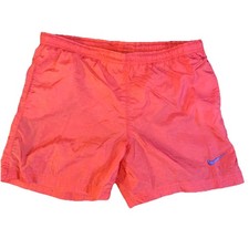 VTG NIKE Swim Trunks Bathing Suit Red Navy Blue Embroidered Swoosh XL