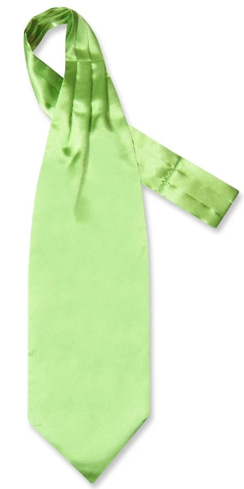 Biagio ASCOT Solid LIME GREEN Color Cravat Mens Neck Tie - Image 2 of 2
